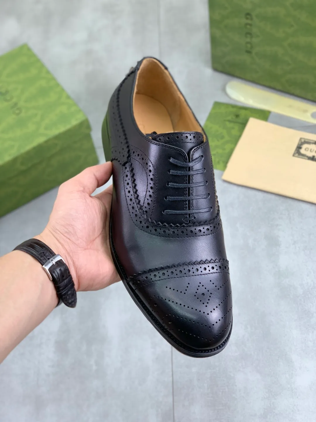 Men's men's shoes 💰P640 [New style] Water dyed cowhide 💰💎💎💎 [Gucci] GUCCI high-end men's formal business leather shoes, original order 1:1! Original imported high-end open-edge beaded calfskin, original metal buckle, imported first-layer cowhide lining for feet. Original high-end outsole, men's shoe size: 39-44 (45 customized) black and brown colors available